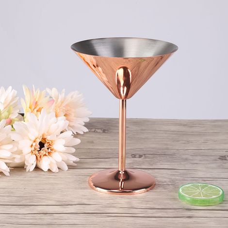 220 ml Cocktailglas aus roségoldenem Edelstahl, Champagner- oder Rotweinglas für die Hausbar (1/5)