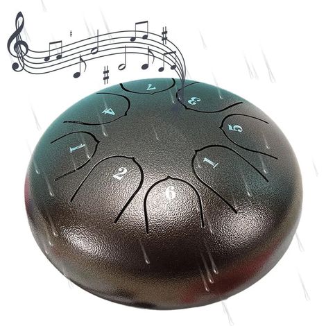 Trommel à pluie pour jardin, 8 notes, 15,2 cm, tambour à languettes en acier, cloche de pluie, instrument de musique, crée une ambiance paisible et charmante en extérieur (1/5)