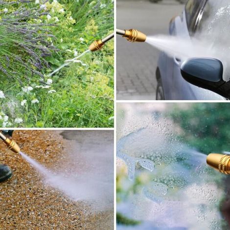 Pistolet d'arrosage Métal, Pistolet Arrosoir Métal Haute Pression avec Buse en Laiton Lavage de Voiture, Nettoyage, Irrigation de Jardin et Pelouse- Long (1/3)