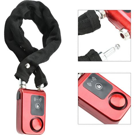Cadenas de Vélo Intelligent Bluetooth Antivol Étanche avec Contrôle par Application Mobile Rouge Y797G (1/5)