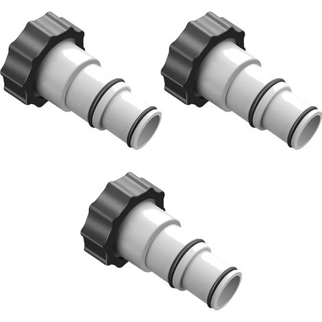 Accessoires de piscine (3 adaptateurs de tuyau) Adaptateur de tuyau fileté en plastique pour piscine Intex ARU, compatible avec les pompes de filtration de 4000, 2500, 2000 et 1500 gallons/heure avec (1/5)