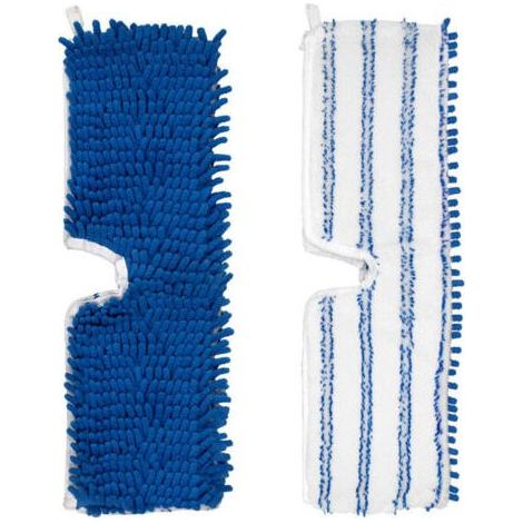 Pair Lntyq Lot de 2 recharges de balai à franges en microfibre lavable et réutilisable pour balai O-Cedar, nettoyage humide et anti-poussière pour bois dur, vinyle, stratifié, carrelage (1/5)