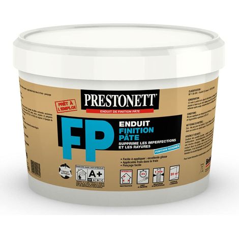 Prestonett – Enduit de lissage finition en pâte 7kg – Pour béton, plâtre et bois – Application facile, ponçable, teintable – Intérieur