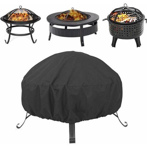 Housses pour Braséro Rond Housse de Barbecue Heavy Duty 210D Oxford Tissu Imperméable Coupe-Vent Anti-UV Housse de Chauffage de Jardin extérieur (L: 122 45 cm) (1/5)