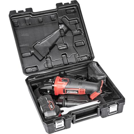Meuleuse d'angle Cedrus AG125Li-SET 20V avec batterie 4Ah et chargeur dans une mallette de transport