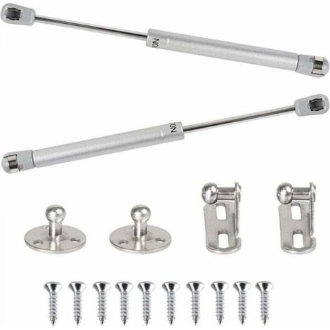 2pcs Ressort à Gaz 100N Vérins à Gaz Hydraulique Bras Pneumatique pour Levage Amortisseur à Gaz 90 Degres avec Vis Charnière Porte Placard pour Ouverture Douce Armoire Meuble Cuisine - 265mm