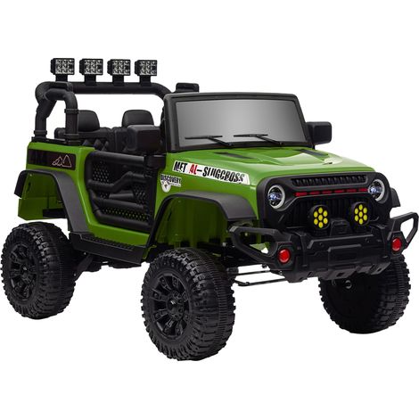 Auto elettrica per bambini buggy 4x4 100 x 63 x 65 cm doppio motore 12V avvio graduale design contemporaneo in PP verde 210000575