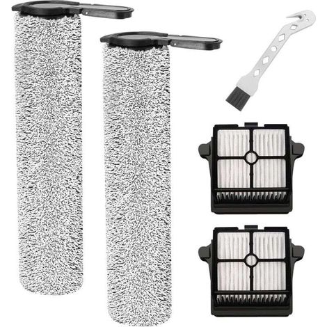 Brush Roller and Filter for Tineco Floor One S7 Steam Cleaner Replacement Parts, 2 Brush Rollers + 2 Filters + 1 Cleaning Brush (1/4)