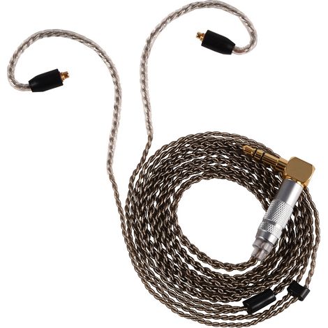 Câble pour écouteurs Shure SE215 SE535 SE846 en cuivre pur plaqué argent MMCX, noir et flexible (1/5)