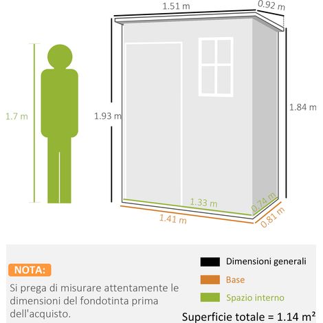 Abri de jardin avec porte verrouillable, fenêtre et ventilation (gris) (1/5)