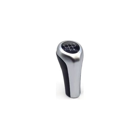 Pomo de palanca de cambios compatible con BMW Serie 1 3 5 6 E30 E32 E34 E36 E38 E39 E46 E53 E60 E61 E63 E81 E82 E83 E84 E87 E90 E91 E92 X1 X3 X5 - Fibra blanca de 6 velocidades