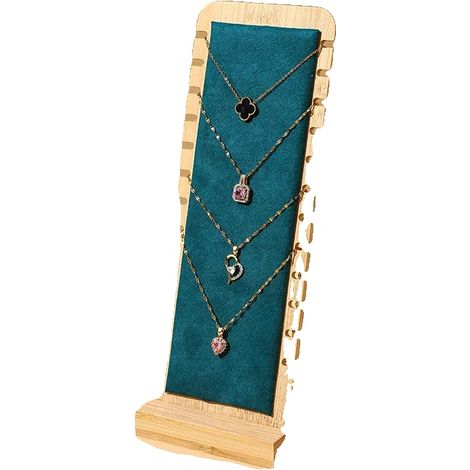 Soporte para collares, de madera, de uso versátil, verde. (1/2)