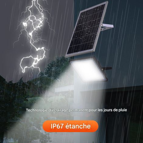 projecteur solaire 200w 540 led tres puissant avec telecommande capteur de lumiere minuterie et flash ip67 pour jardin rue exterieur (1/3)