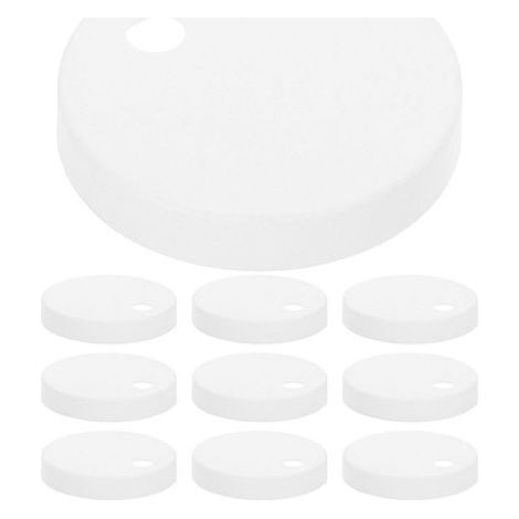 Lot de 10 cache charnières de siège de toilette : cache boulons en plastique blanc de 55 mm Quincaillerie décorative pour l’installation d’un siège de toilette. (1/5)