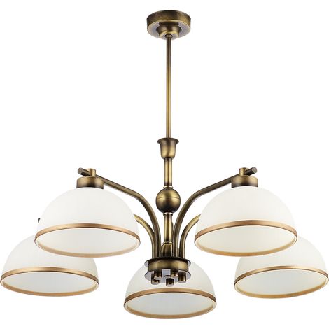 Lampadario retro ottone patinato 5xE27 Montana Jupiter