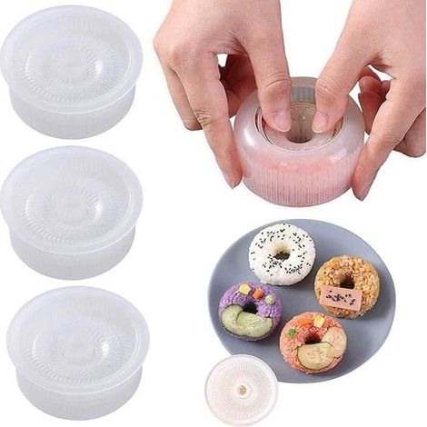 Sushi-Form, 3er-Set donut-förmiger Sushi-Formen zur Herstellung von Reisbällchen-Sushi, Reisbällchenform, Form (1/4)