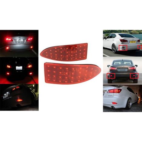 Kit 2 Fanali Posteriori A Led Rosso Per Lexus IS 250 300h 350 MK III XE30 Sostituzione Catarifrangente Riflettore Originale (1/3)