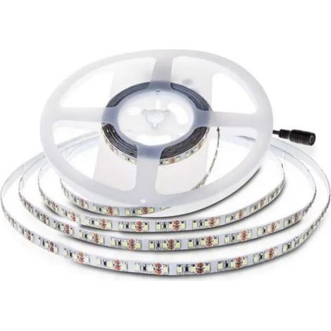 Tira LED V-TAC SMD2835 7,5 W/m 10 m 120 LED/m Blanco cálido 24 V IP20 10 mm
