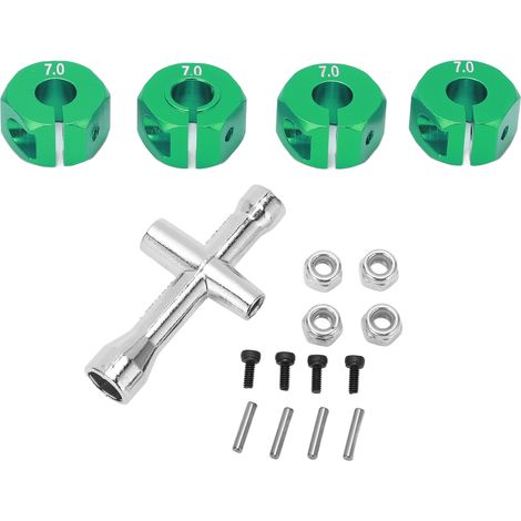 12mm 7mm adaptateur moyeu roue alu pour coupler combiné vert 1/10 RC télécommandé (1/5)