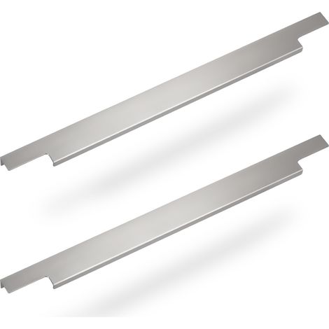 2 x Möbelgriff BLANKETT Slim 445 mm Aluminium Chrom matt Griffleiste rückseitige Verschraubung Küchengriff von SOTECH (1/5)