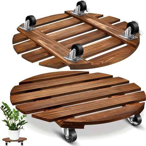1 paquet de support pour plantes robuste de 13.8 pouces avec roulettes verrouillables-chariot roulant pour plantes avec roues 25256.5cm (1/5)