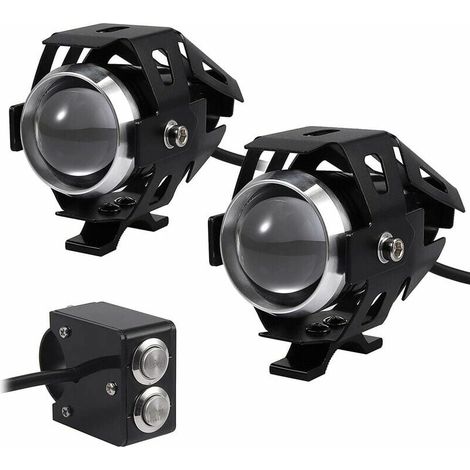 2 faros delanteros para motocicleta con luz LED adicional de 15 W, antivaho, impermeables, 3000 lm, 12-24 V