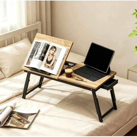 Mesa para portátil plegable y ajustable de bambú y MDF 83,5 x 33 cm (1/5)