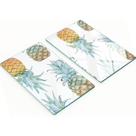 Tablas decorativas multifuncionales de cocina de vidrio templado con forma de piña, 2x30x52 cm. (1/5)