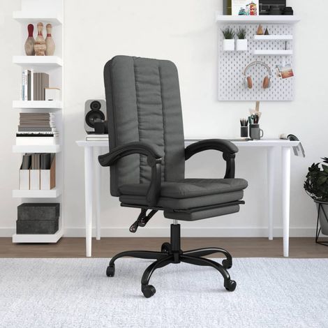 Fauteuil Relax inclinable - Chaise de Bureau inclinable Gris foncé Tissu -BV76733 (1/5)