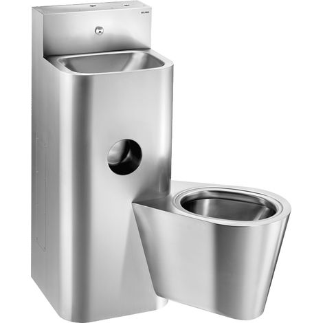 Delabie Kombi Compact avec chasse d'eau suspendue, finition satiné (1/2)
