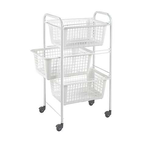 Weißes Gemüseregal mit 3 Schubladen und Rädern 341803008 Metaltex (1/3)