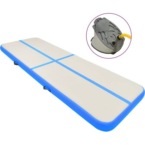 INLIFE Tapis gonflable de gymnastique avec pompe 300x100x15cm PVC Bleu (1/5)