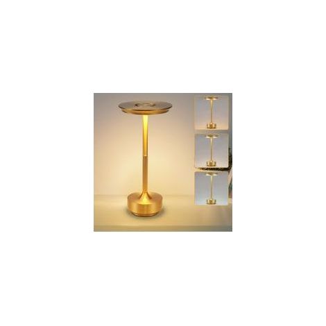 Lampe de chevet sans fil lampe de table batterie LED tactile lampe à intensité variable avec batterie rechargeable USB lampes de table or pour rebord fenêtre moderne salon d'enfants coucher (1/5)