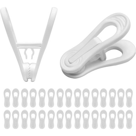 Porte - manteaux 30 pièces pour pantalons, jupes, vêtements pour bébés, blanc 2,6 pouces conçu pour les cintres en plastique plastique PP flexible durable et adapté à un usage quotidien (1/5)