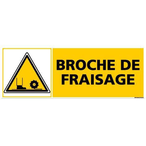 Panneau BROCHE DE FRAISAGE (C0320) - Adhésif - 210 x 75 mm