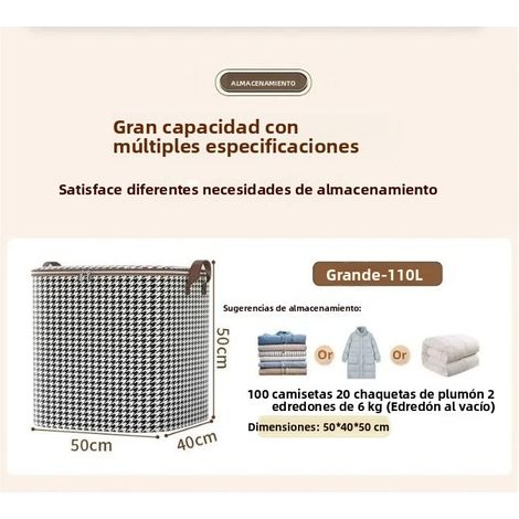 Grande boîte de rangement pour vêtements de 220 L avec couvercle, organisateur de vêtements de bébé, panier à linge pliable de grande capacité, en PVC imperméable (1/5)