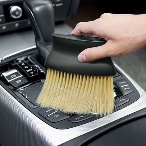 Brosse de nettoyage et d'entretien, brosse pour grilles d'aération, plumeau pour habitacle, brosse pour tableau de bord