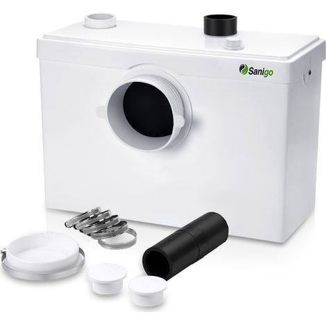Sanigo Triturator Macerador 600W Bomba de aguas residuales 200L/min con filtro de carbón para inodoros, lavabos y duchas
