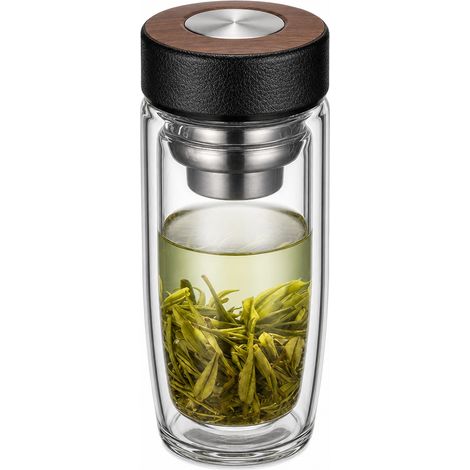 Verre à thé à double paroi isolante 280 ml, coloris noir