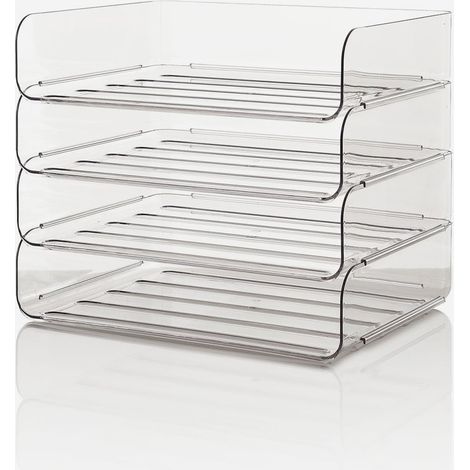 Set aus 4 stapelbaren Schreibtisch-Dokumentenmappen Nest - Transparent