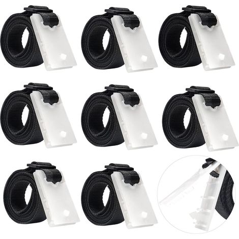 Ein Set aus 8 Befestigungsgurten und Clips für Poolabdeckungen, Ersatzteile für Rollosysteme, größenverstellbar, 1,80 Meter lange Befestigungsgurte. (1/5)
