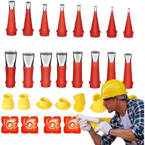 Kit de buse en caoutchouc, kit d'application de calfeutrage, buse de joint en bec 280 g, design intégré haute résistance pour sceller les maisons en bois, calfeutrage, réparation des espaces (1/5)
