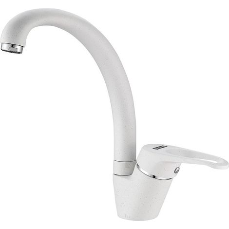 TRADE SHOP - Miscelatore Lavello Canna Bassa Fragranite Bianco 88591 Lavandino Rubinetteria -