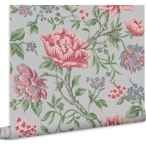 Laura Ashley Tapestry Floral Slate Grau Vliestapete - 10mx52cm