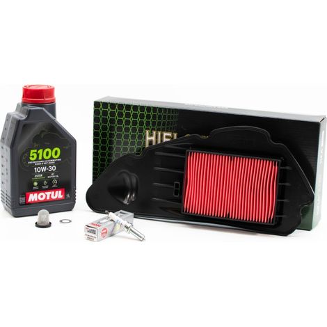 Kit Révision Filtres Bougies pour HONDA NSS FORZA 125 de 2015 à 2020 - MOTUL 5100 10W30 1L