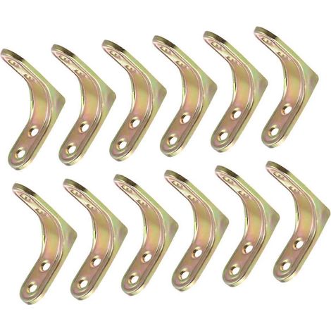 Set mit 12 robusten, schwarzen L-förmigen Aluminium-Eckwinkeln zur Verstärkung von Wandregalen und Möbeln (1/5)