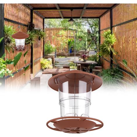 Mangeoire à oiseaux panoramique suspendue, pliable et portable, pour la décoration extérieure de jardin et de patio. (1/5)