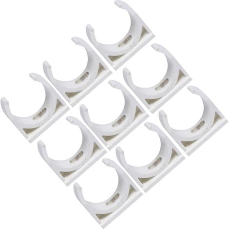 Colliers de Serrage PVC en U 32mm, Lot de 50 pour Tuyaux d'Eau Blancs Compatible Durites en Silicone et Tuyaux à Paroi Fine, PVC Blanc, Lot de 50, Résistance au Calcaire (1/5)