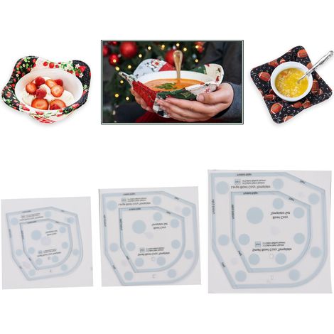 Schüsseldeckel-Schablone, Nählineal, Acryl-Schablone, Set mit 6",/8"/10" (1/5)