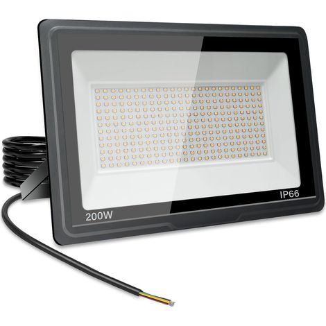 Projecteur LED Extérieur 200W, 20000LM 3000K Blanc Chaud Spot Led, IP66 Étanche Eclairage Exterieur, 288 LEDs,Lampe pour Jardin Terrasse et Sécurité, Sans Prise (1/5)